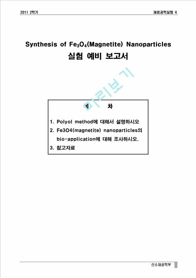 Synthesis of Fe3O4(Magnetite) Nanopartic   (1 )